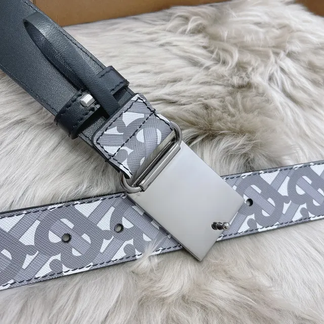 Burberry Knight Belt toile Monogram et Ceinture en cuir bleu marine 7