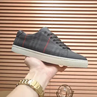 Burberry Knight Gray Check Red Stripe Lifestyle Sneakers — Burberry Lifestyle Sneakers photo from the Yupoo catalog