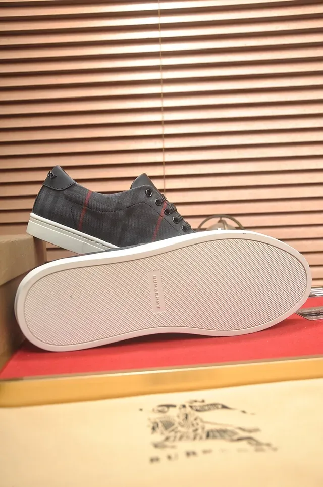Burberry Knight Gray Check Red Stripe Lifestyle Sneakers 3