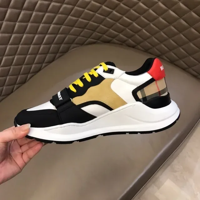 Burberry Lola White Black Chunky Sole Check Fabric Panel Lifestyle Sneakers 4
