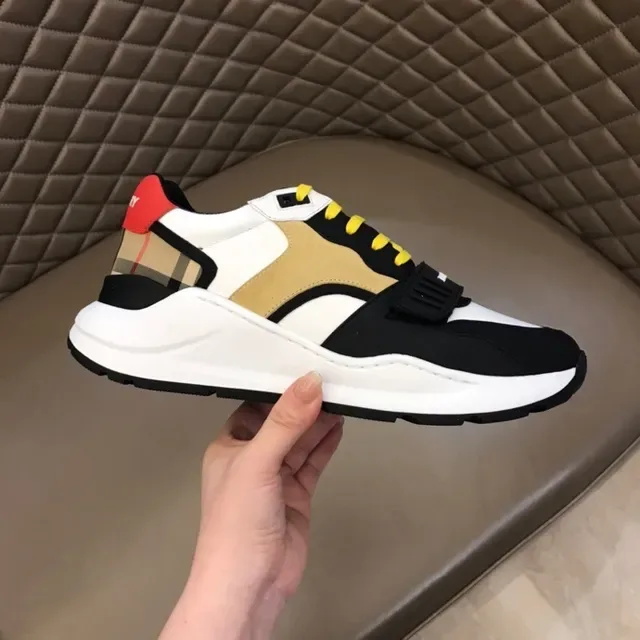 Burberry Lola White Black Chunky Sole Check Fabric Panel Lifestyle Sneakers 7