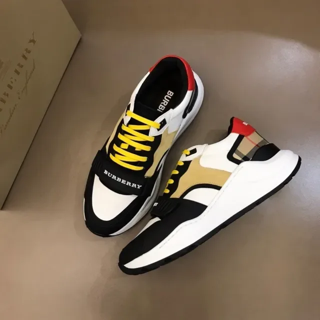 Burberry Lola White Black Chunky Sole Check Fabric Panel Lifestyle Sneakers 8