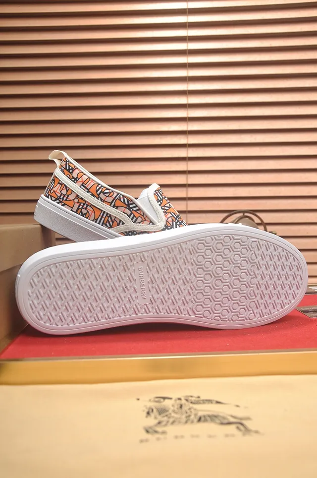 Burberry Orange White Slip-On Monogram-Print Lifestyle Sneakers 2