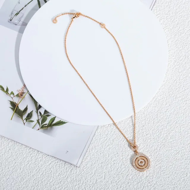 Bvlgari B.zero1 Concentric Pavé Rose Gold Necklace 2