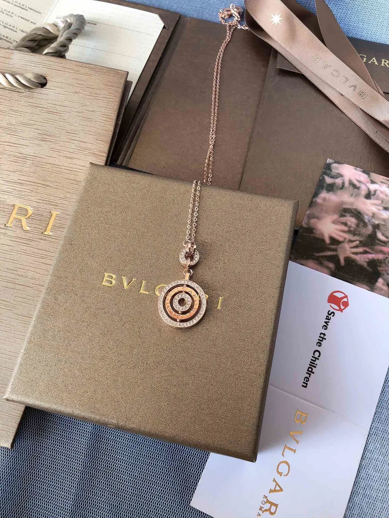 Bvlgari B.zero1 Concentric Ring Pavé Crystal Pendant Necklaces 7