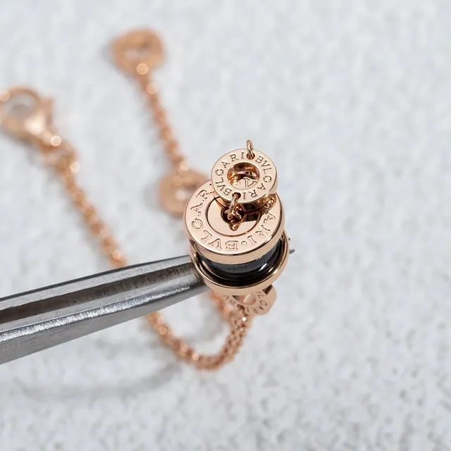 Bvlgari B.zero1 गुलाबी सोने और सफेद सिरेमिक कंगन 2