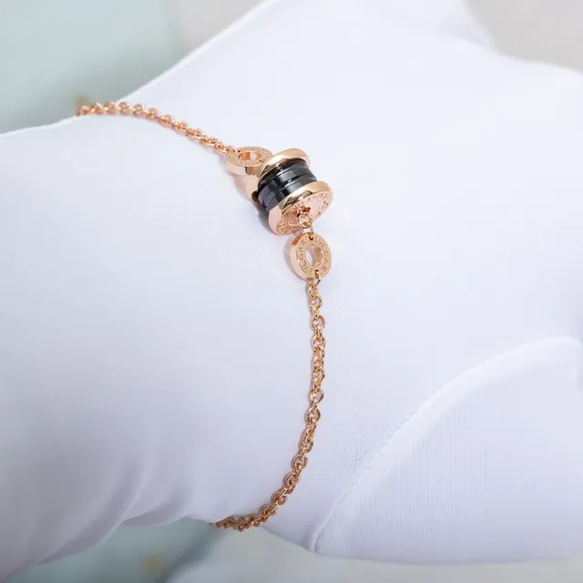 Bvlgari B.zero1 गुलाबी सोने और सफेद सिरेमिक कंगन 3
