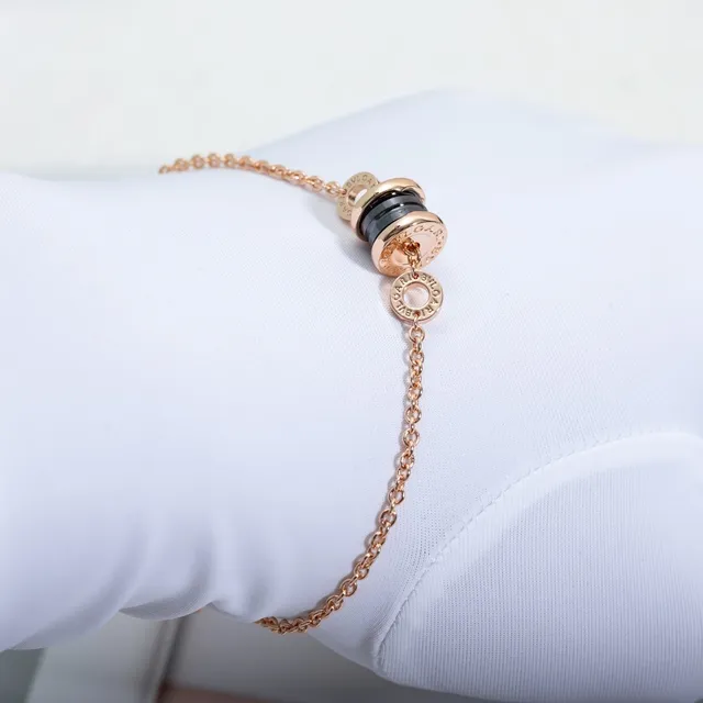 Bvlgari B.zero1 गुलाबी सोने और सफेद सिरेमिक कंगन 6