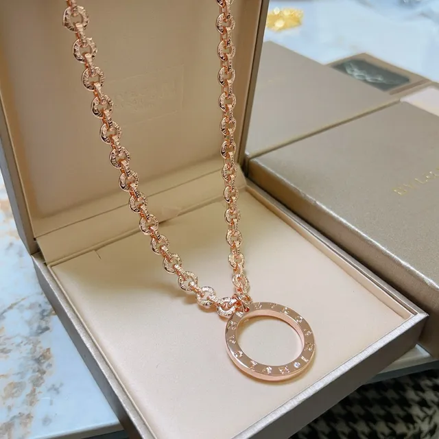 Bvlgari B.zero1 Rose Gold Diamond-Paved Circular Pendant Necklace 7