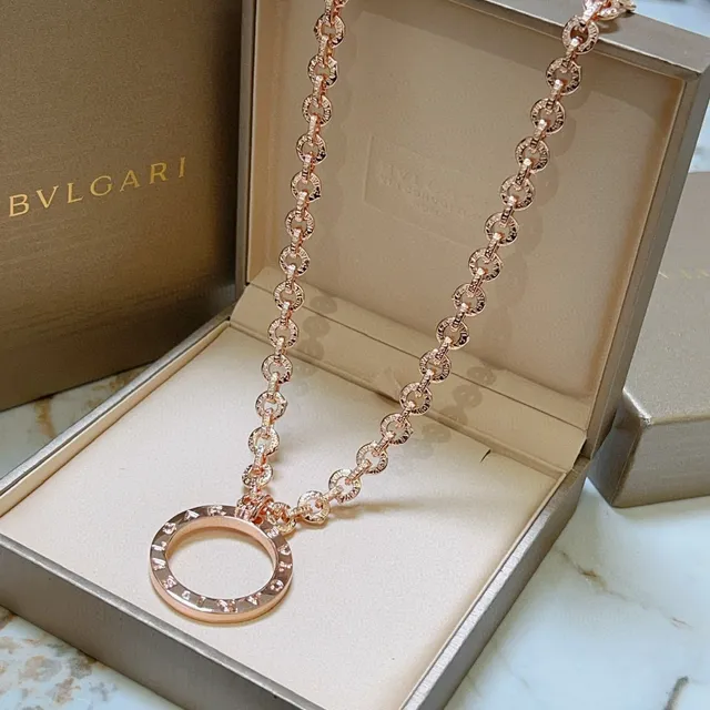 Bvlgari B.zero1 Rose Gold Diamond-Paved Circular Pendant Necklace 8