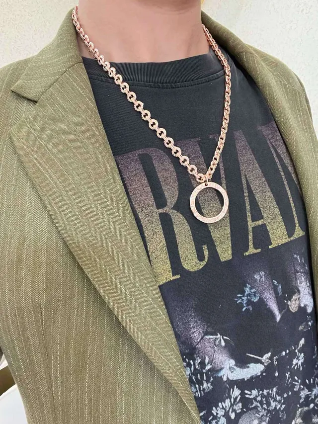 Bvlgari B.zero1 Rose Gold Diamond-Paved Circular Pendant Necklace 9