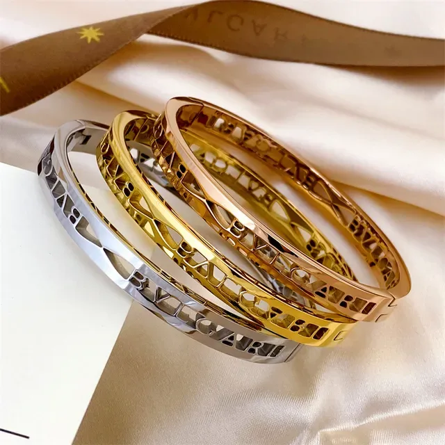 Bvlgari B.zero1 Silver Logo-Cut Hinged Bangle Bracelet 2