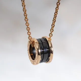 Bvlgari B.zero1 Stacked Ceramic and Rose Gold Necklace