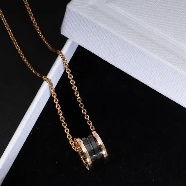 Bvlgari B.zero1 Stacked Ceramic and Rose Gold Necklace 2