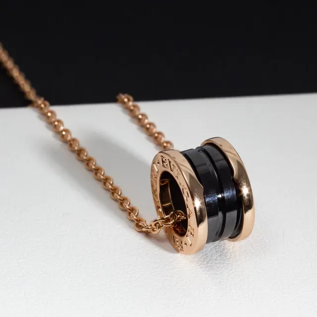 Bvlgari B.zero1 Stacked Ceramic and Rose Gold Necklace 5