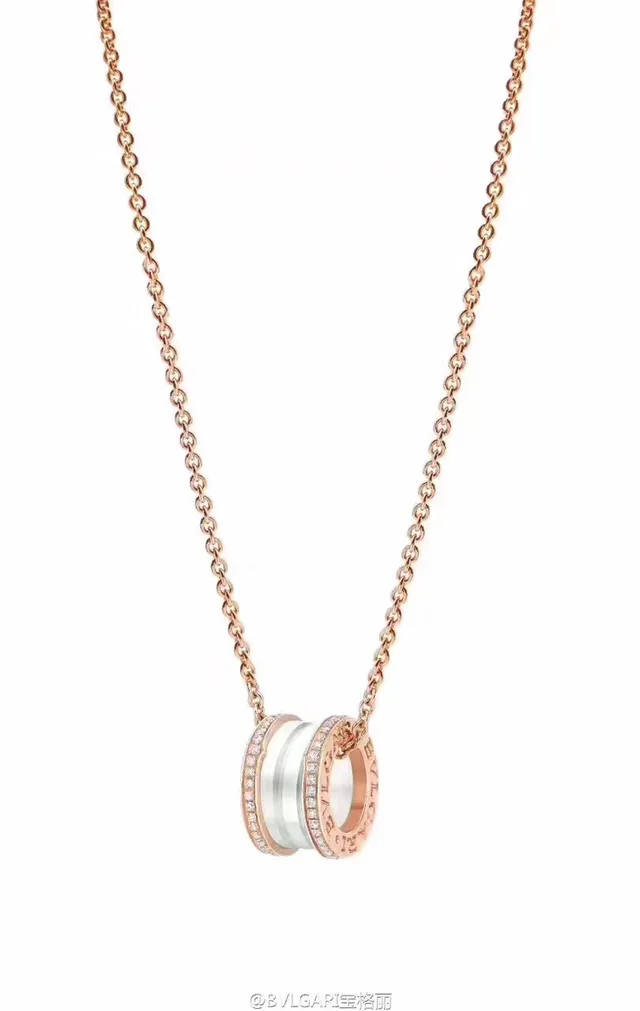 Bvlgari B.zero1 White Ceramic and Pavé Diamond Pendant Necklace 9