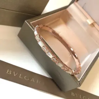 Bvlgari هندسي ذهب وردي لؤلؤ أمي و Pavé سوار