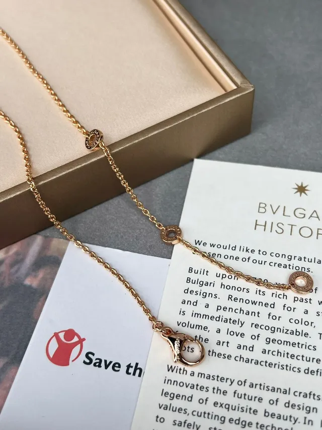 Bvlgari Gold White Rose Pavé-Set Necklace 5