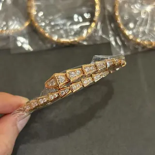 Bvlgari Serpenti Articulated Pavé Rose Gold Bracelet