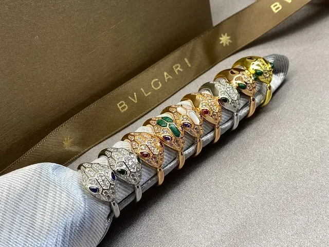 Bvlgari Serpenti Snake-Head Pavé Diamond and Gemstone Rings 2