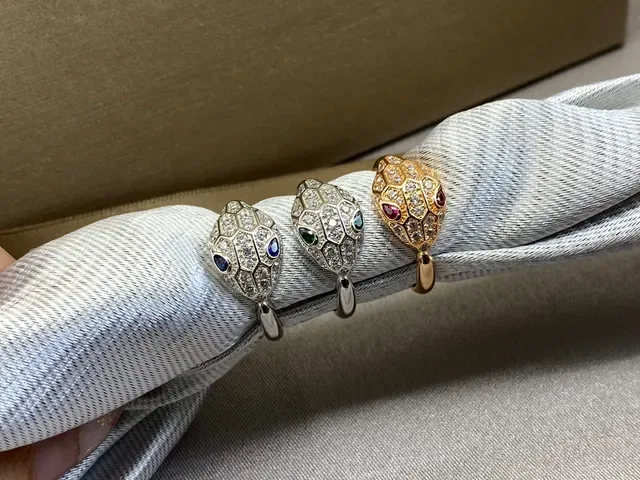 Bvlgari Serpenti Snake-Head Pavé Diamond and Gemstone Rings 8