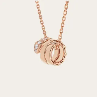 Bvlgari Serpenti Tubogas ذهب وردي فاني الماس قلادة