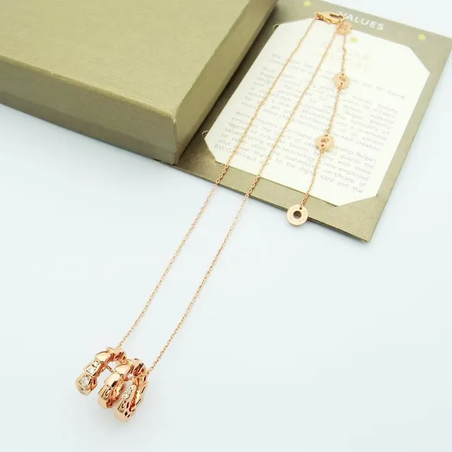 Bvlgari Serpenti Tubogas ذهب وردي فاني الماس قلادة 4