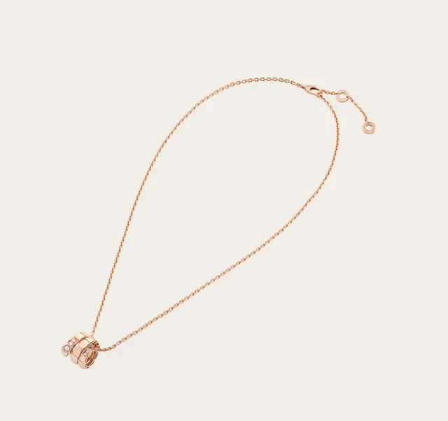 Bvlgari Serpenti Tubogas ذهب وردي فاني الماس قلادة 8