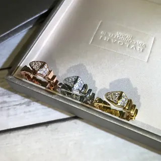 Bvlgari Serpenti Viper Pavé Diamond Triangular Head Rings