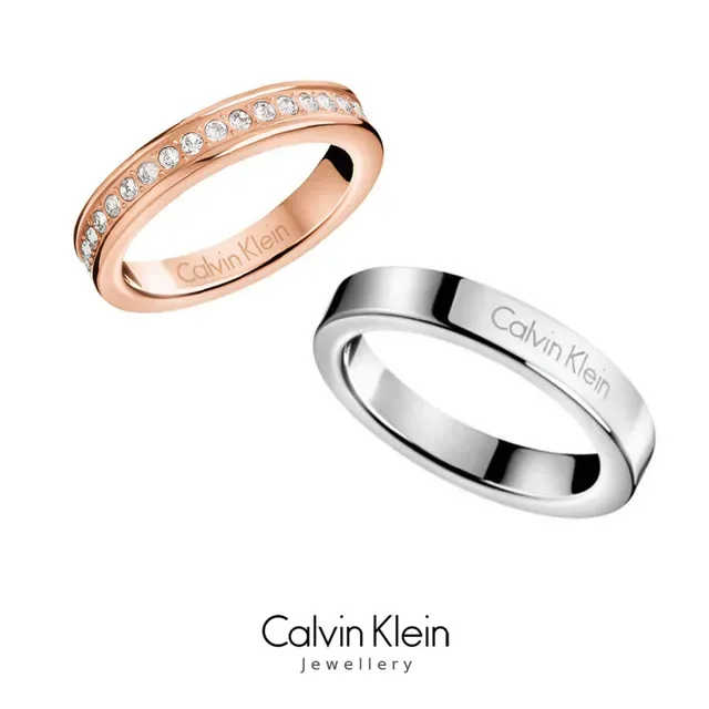 Calvin Klein পালিশড রোজ গোল্ড এঙ্গ্রেভড ব্যান্ড রিং 2