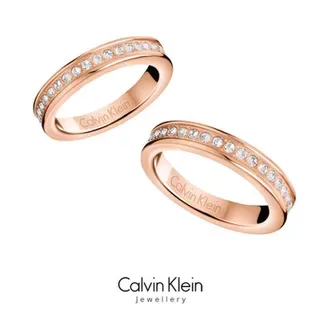 Calvin Klein পালিশড রোজ গোল্ড এঙ্গ্রেভড ব্যান্ড রিং 14