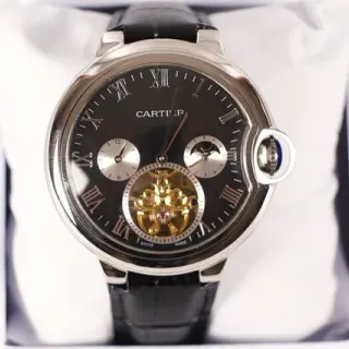 Cartier Ballon Bleu de Cartier क्रोनोग्राफ टूरबिलियन काला डायल यांत्रिक घड़ी