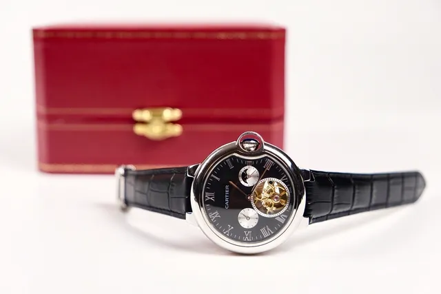 Cartier Ballon Bleu de Cartier Cronógrafo Tourbillon Esfera Negra Reloj Mecánico 2