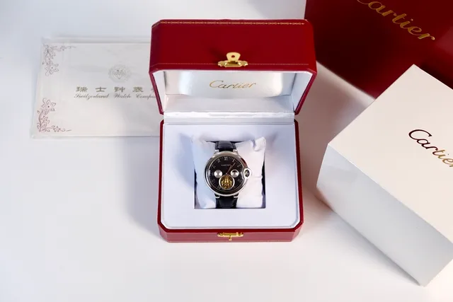 Cartier Ballon Bleu de Cartier Cronógrafo Tourbillon Esfera Negra Reloj Mecánico 5