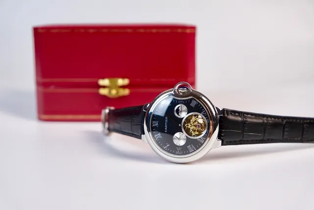 Cartier Ballon Bleu de Cartier Cronógrafo Tourbillon Esfera Negra Reloj Mecánico 6