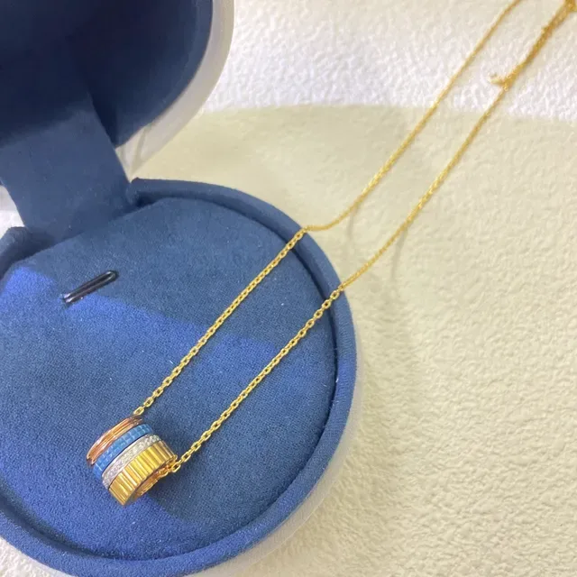 Cartier 18K ذهب أزرق متعدد الأشرطة معلق أسطواني 2