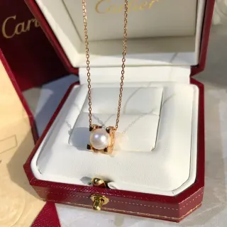 Cartier Gold White Rose Chain Single Cultured Pearl Necklace
