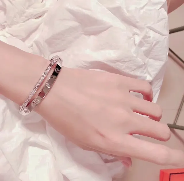 Cartier Juste un Clou Double C Pavé Diamond سوار ذهب ثنائي اللون 2