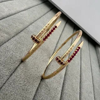 Cartier Juste un Clou Gold and Ruby Open Bangle Bracelet