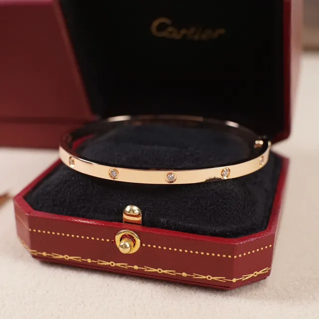 Cartier Juste un Clou Gold Bezel-Set Stone Bracelet 4