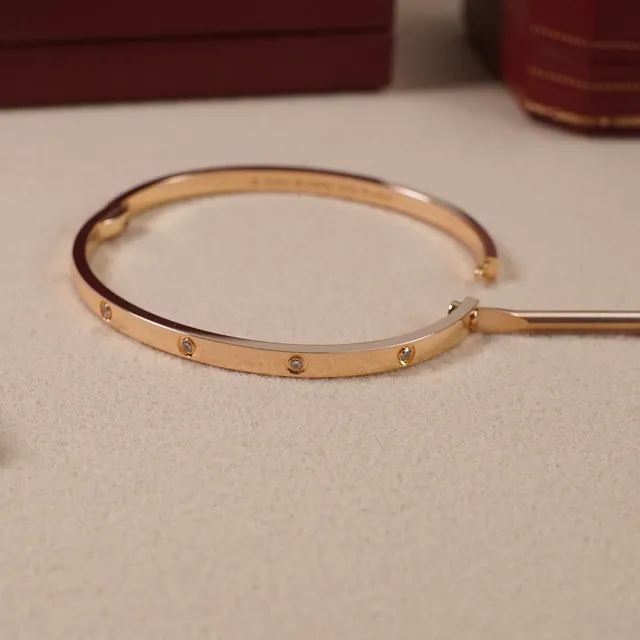 Cartier Juste un Clou Gold Bezel-Set Stone Bracelet 5