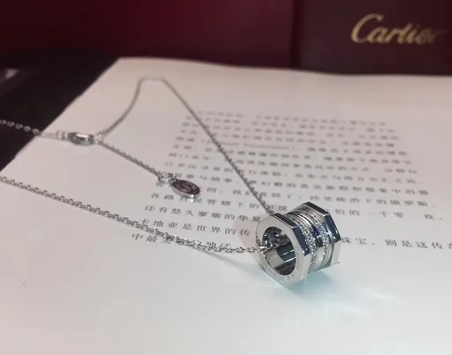 Cartier Juste un Clou Pavé Hexagonal Pendant Necklace 5