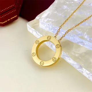 Cartier Love Open Hoop Screw-Motif Gold Necklace