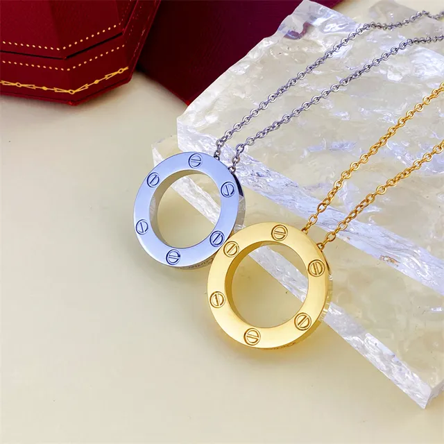 Cartier Love حلقة مفتوحة نقش المسمار قلادة ذهبية 3