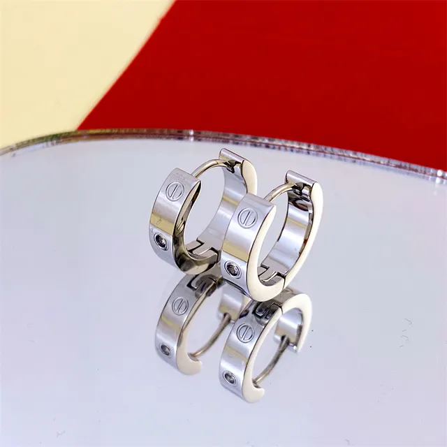 Cartier Love गुलाबी सोना स्क्रू-मोटिफ हिंग्ड हूप कान की बाली 4