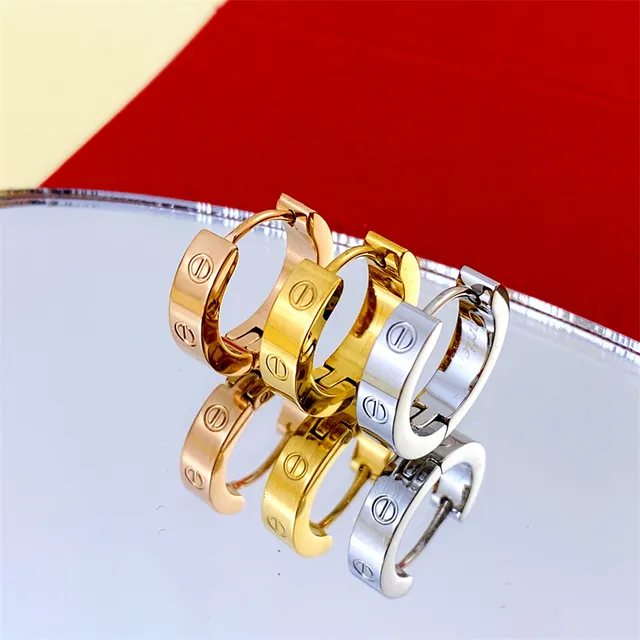 Cartier Love गुलाबी सोना स्क्रू-मोटिफ हिंग्ड हूप कान की बाली 7