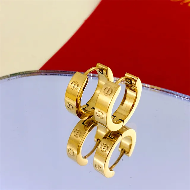 Cartier Love गुलाबी सोना स्क्रू-मोटिफ हिंग्ड हूप कान की बाली 8