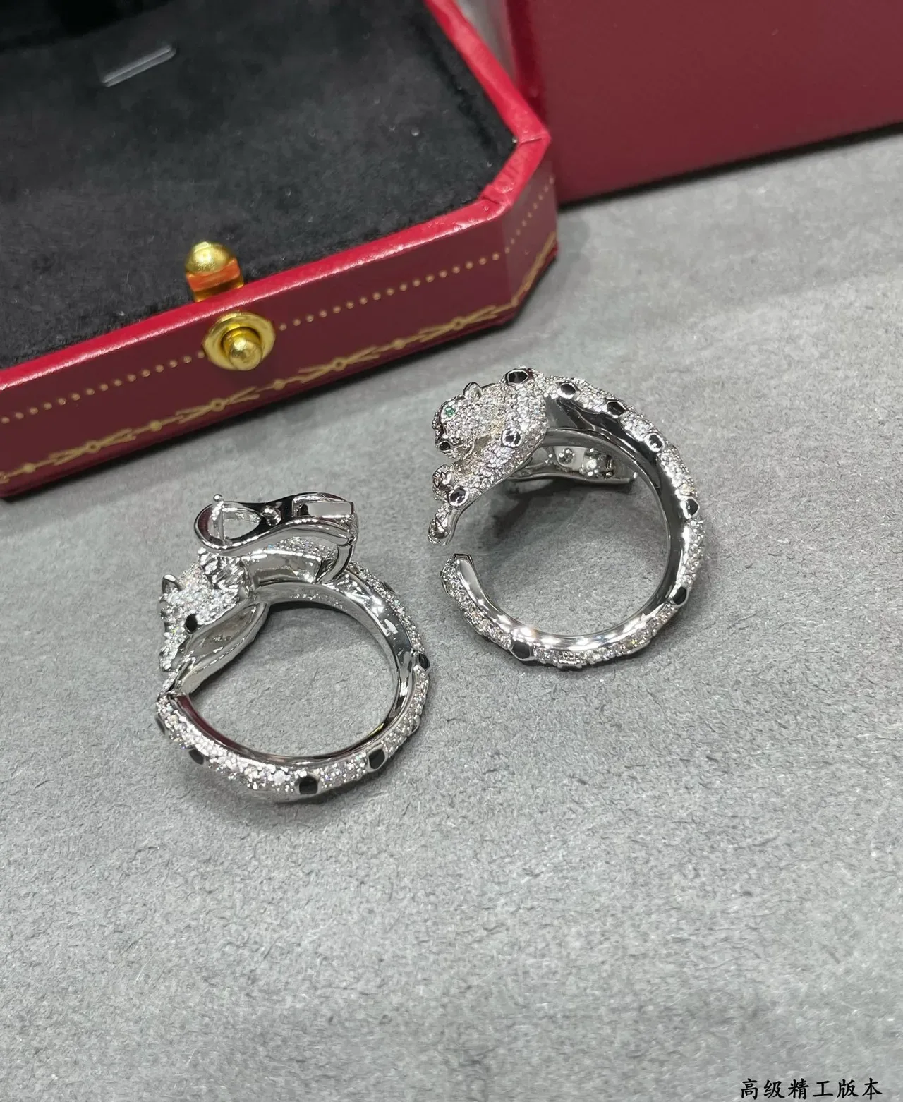 Anéis Cartier Panthère Motif Pantera Pavé Diamantes Onyx Olho Esmeralda 3
