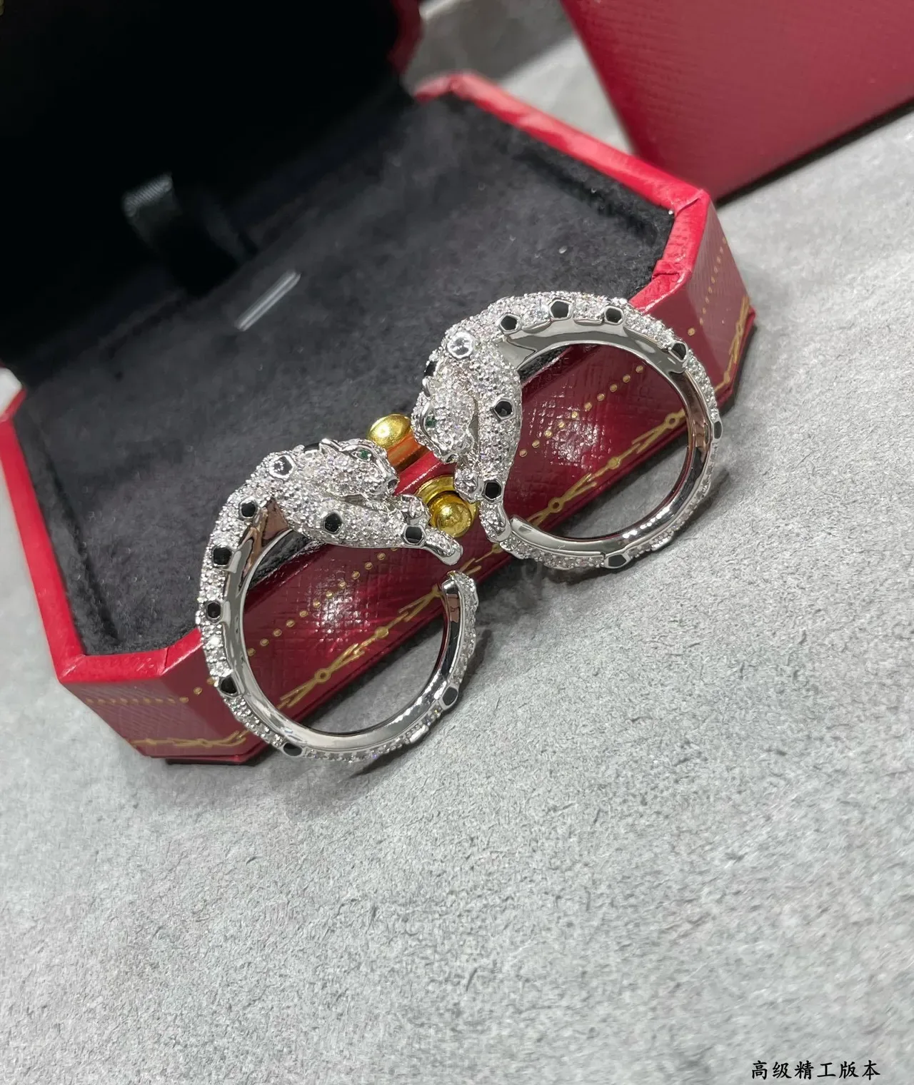 Anéis Cartier Panthère Motif Pantera Pavé Diamantes Onyx Olho Esmeralda 6