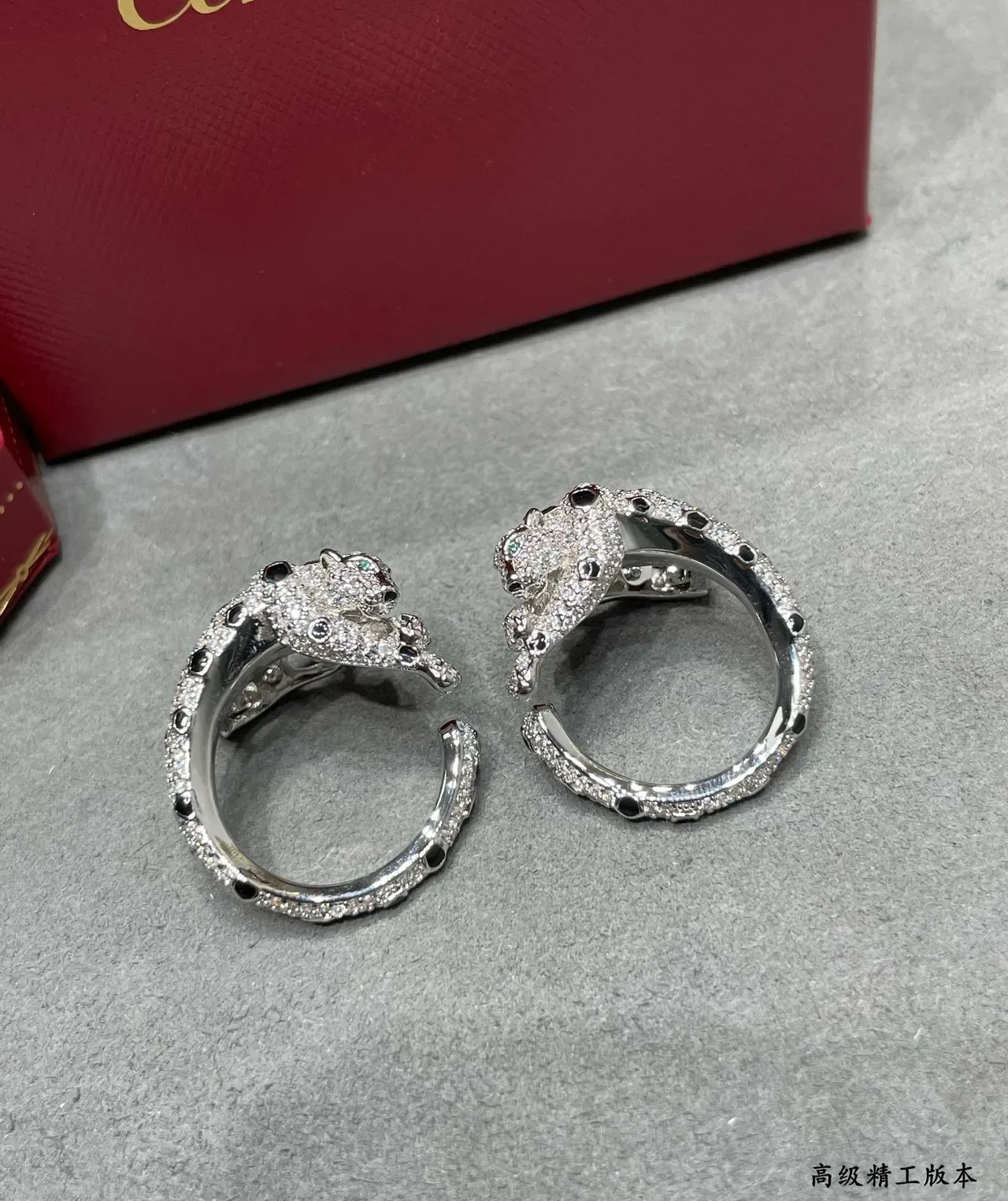 Anéis Cartier Panthère Motif Pantera Pavé Diamantes Onyx Olho Esmeralda 7